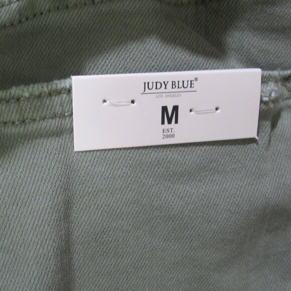 Judy Blue Weekend Ready Army Green Distressed Overall Skirt with Silver … - Picture 10 of 11